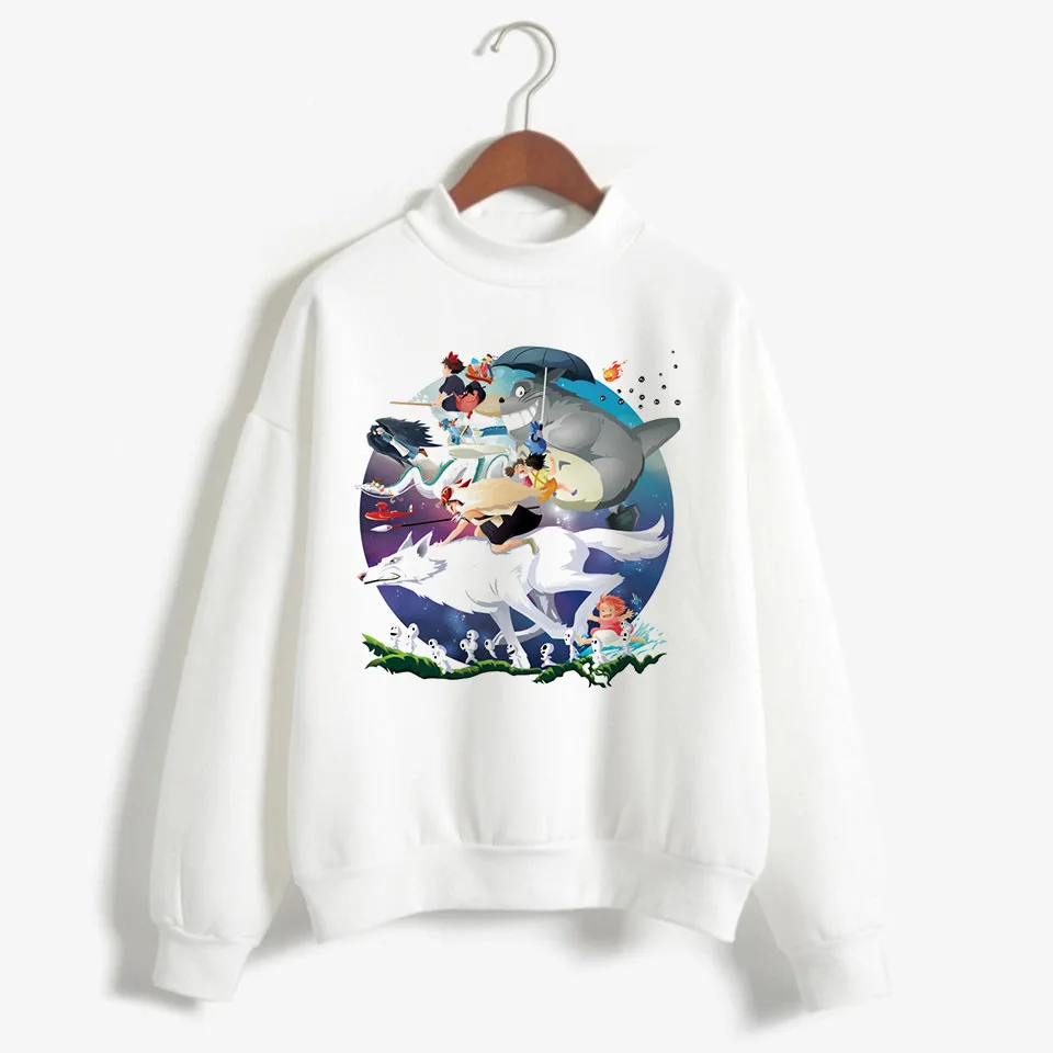 Totoro Studio Ghibli Kawaii Harajuku Толстовка для женщин Ullzang Красивый Веселый мультяшный Аниме толстовки 90s Графический Hoody женский