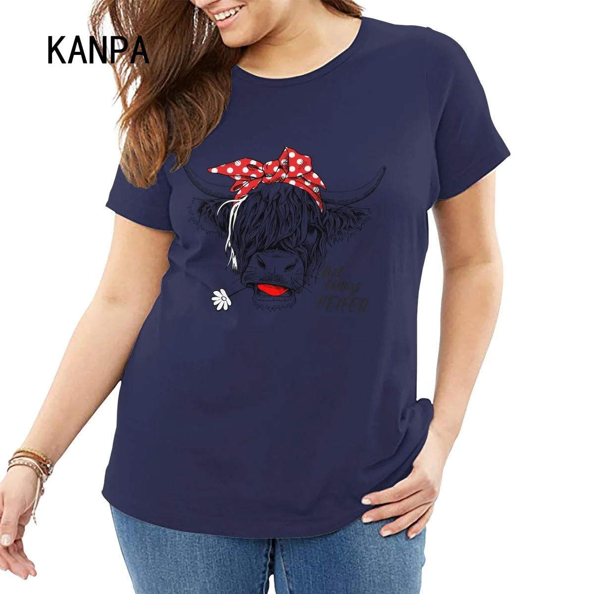 

Floral Cow Women's Oversized T-Shirts Basic Short Sleeve Cotton Plus Size Top Tees Large Loose T Shirts for Big Tall Woman