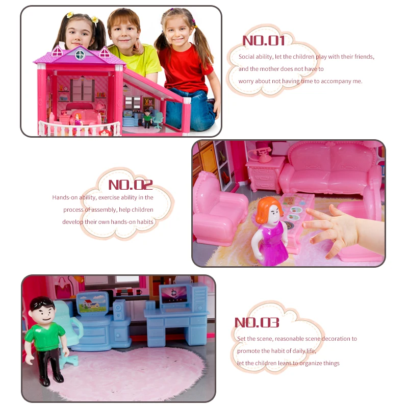 Детский семейный кукольный домик ручной работы ролевая игра Замок принцессы