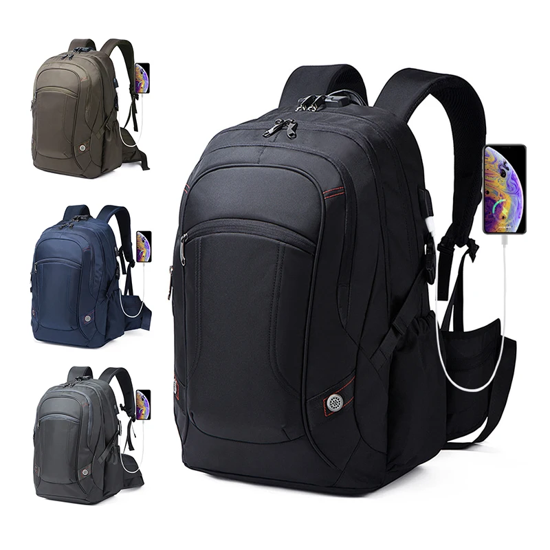 

Waterproof Laptop Backpack Large Capacity Mountaineering Bag Business Daypack Headphone Hole USB Charge For Travel Mochila