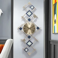living room wall clock decoration personality wall clock performance generation lamp luxury iron silent clock