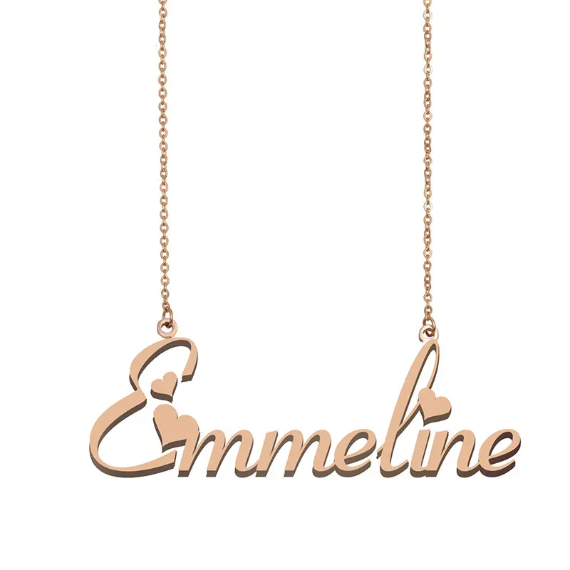 

Emmeline Custom Name Necklace Personalized Gold Plated Stainless Steel for Women Girls Best Friends Birthday Christmas Gift