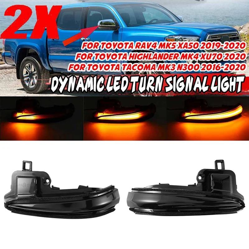 

Dynamic Side Mirror Indicator LED Turn Signal Light for Toyota Alphard Vellfire Lexus RAV4 Highlander Tacoma 2016-2020
