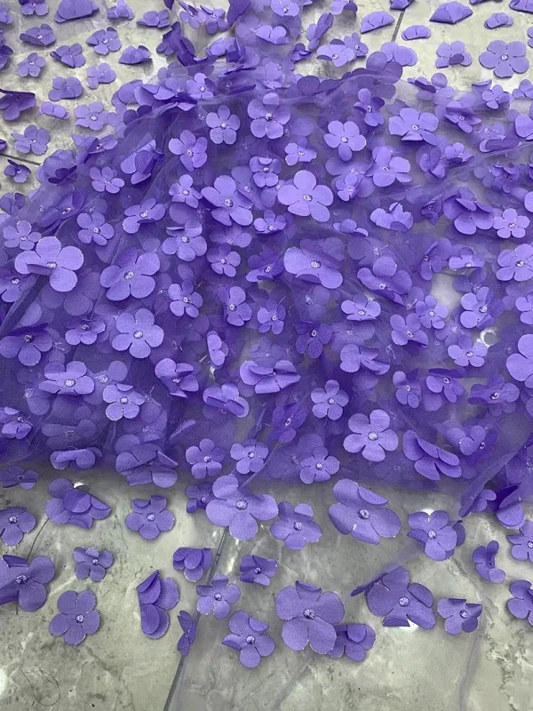 Flower Mesh Net Lace Fabric Children Dress Sewing Accessories 1 yard/Pack Veil DIY Fabric