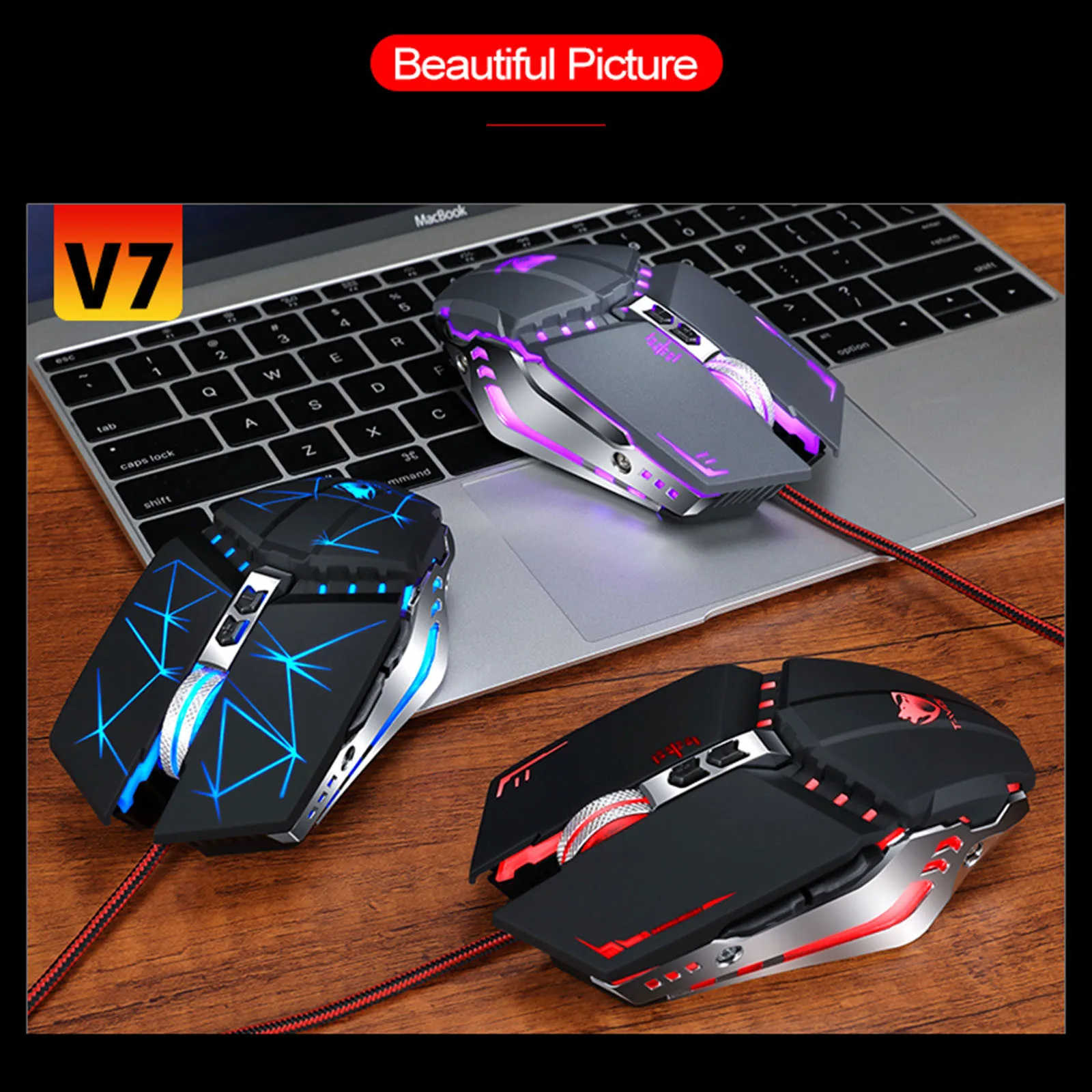 Проводная оптическая игровая мышь A4tech Bloody V 7 Usb 3d 3200 точек/дюйм 8 клавиш |