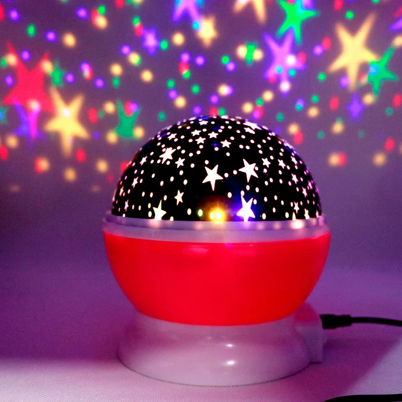 

Novelty LED Rotating Star Projector Lighting Moon Starry Sky Children Baby Night Sleep Light Battery Emergency Projection Lamp