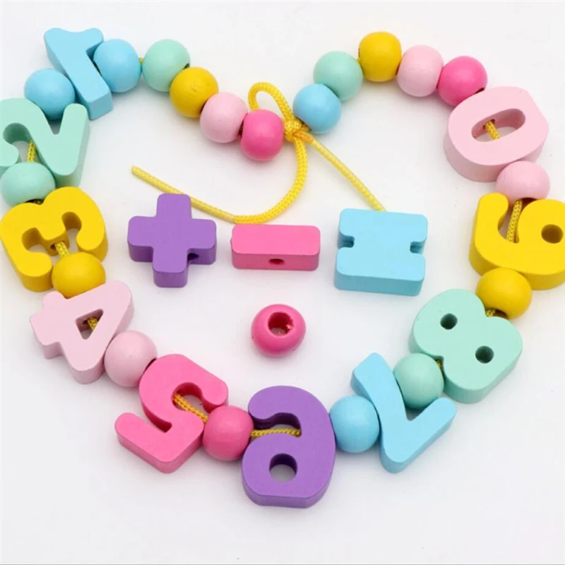 

Montessori Learning Education Wooden Beaded Toys For Children Colorful Digital Beads Intelligence Handmade Development Toy