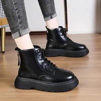 2022 new boots for women genuine leather platform boots spring autumn fashion luxury brand motorcycle boots large size 42