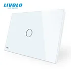 Настенный выключатель Livolo, панель из хрустального стекла, 110-220 В, стандарт АвстралииСША, настенный светильник с сенсорным экраном