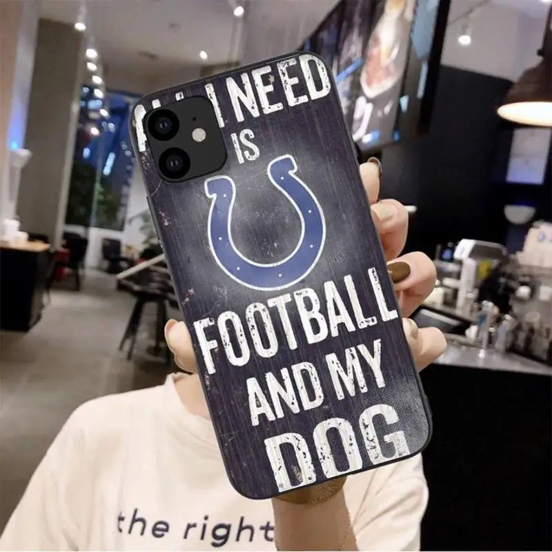 

0 Indianapolis Colts Black TPU Phone Case For Iphone 6 6s 7 8 Plus XR X XS 11 12 Pro Mini Max