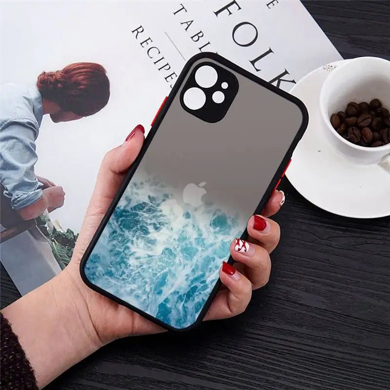 

The sea Water wave Waves Phone Cases matte transparent For black iPhone 7 8 x xs xr 11 12 pro plus max mini Clear Funda