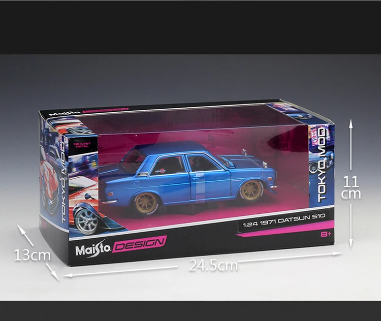 Модель автомобиля Maisto 1:24 Nissan 1971 DATSUN 510 модель под давлением в ретро стиле игрушка