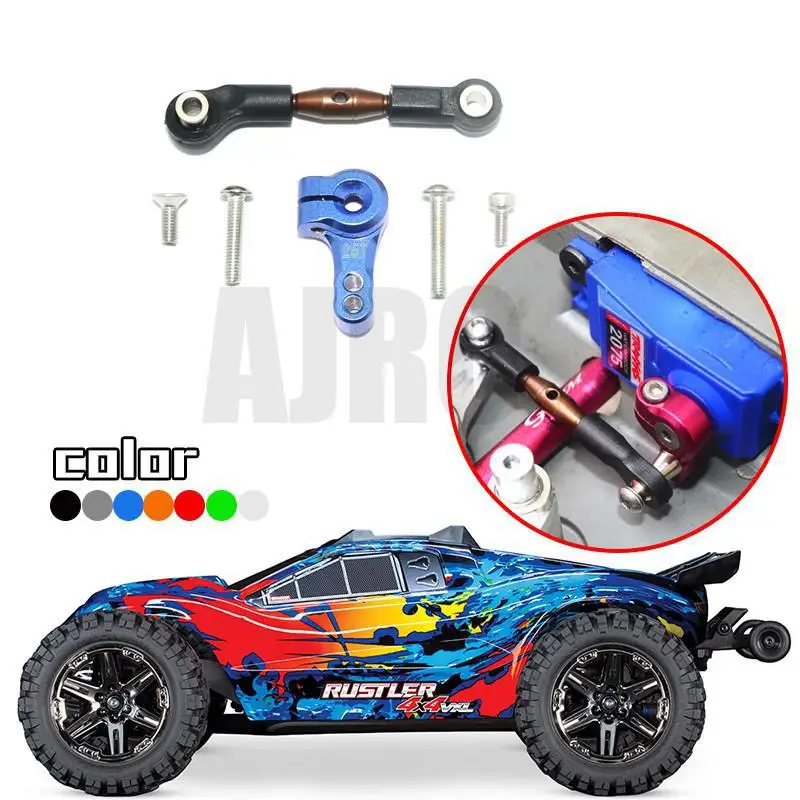 Trax 1/10 Rally/Rustler4WD/Slash4WD/F-150 RAPTOR aluminum alloy servo arm+servo steering rod #6845X/7438