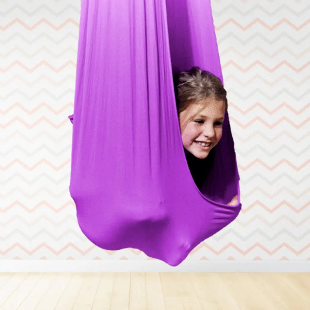 

Kids Cotton Swing Hammock for Autism ADHD ADD Therapy Cuddle Up Sensory Child Therapy Elastic Parcel Steady Seat Swing Chair Toy