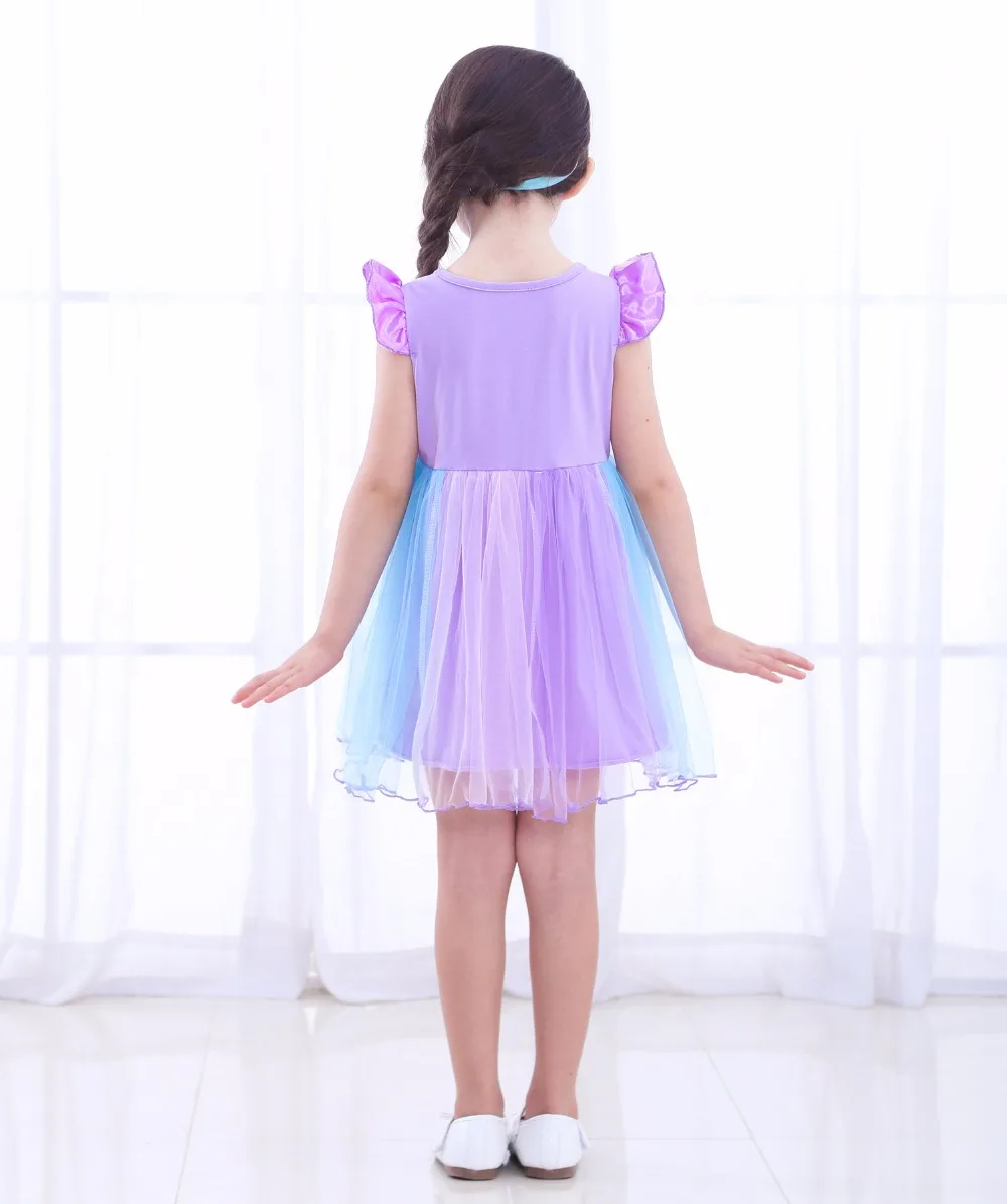 Платье для девочек Рождественский костюм принцессы фиолетовое лоскутное