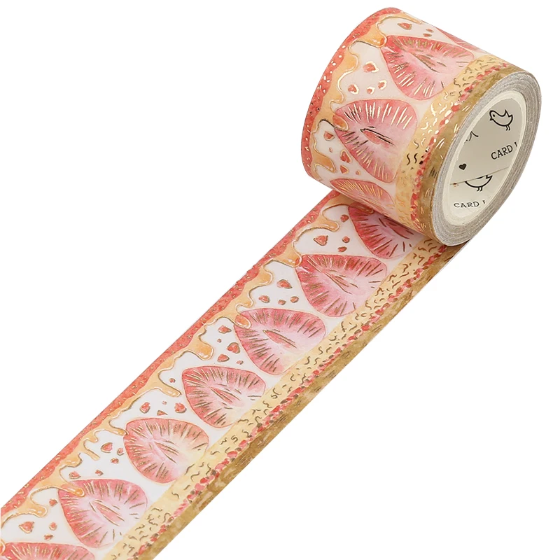 1 рулон фольги клейкая лента из рисовой бумаги Клубника бронзовая декоративная