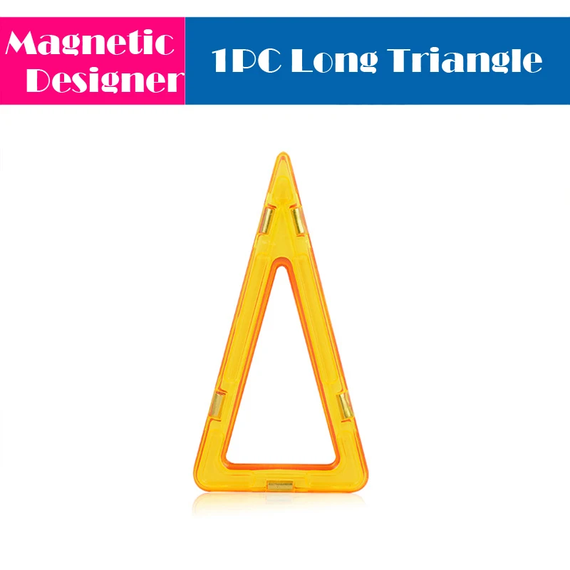 1pc long triangle 1 шт. Большие размеры магнитные блоки строительные игрушки дизайнерские магнитные кирпичи аксессуары модель и строительные игрушки для детей Подарки - Цвет: 1pc long triangle