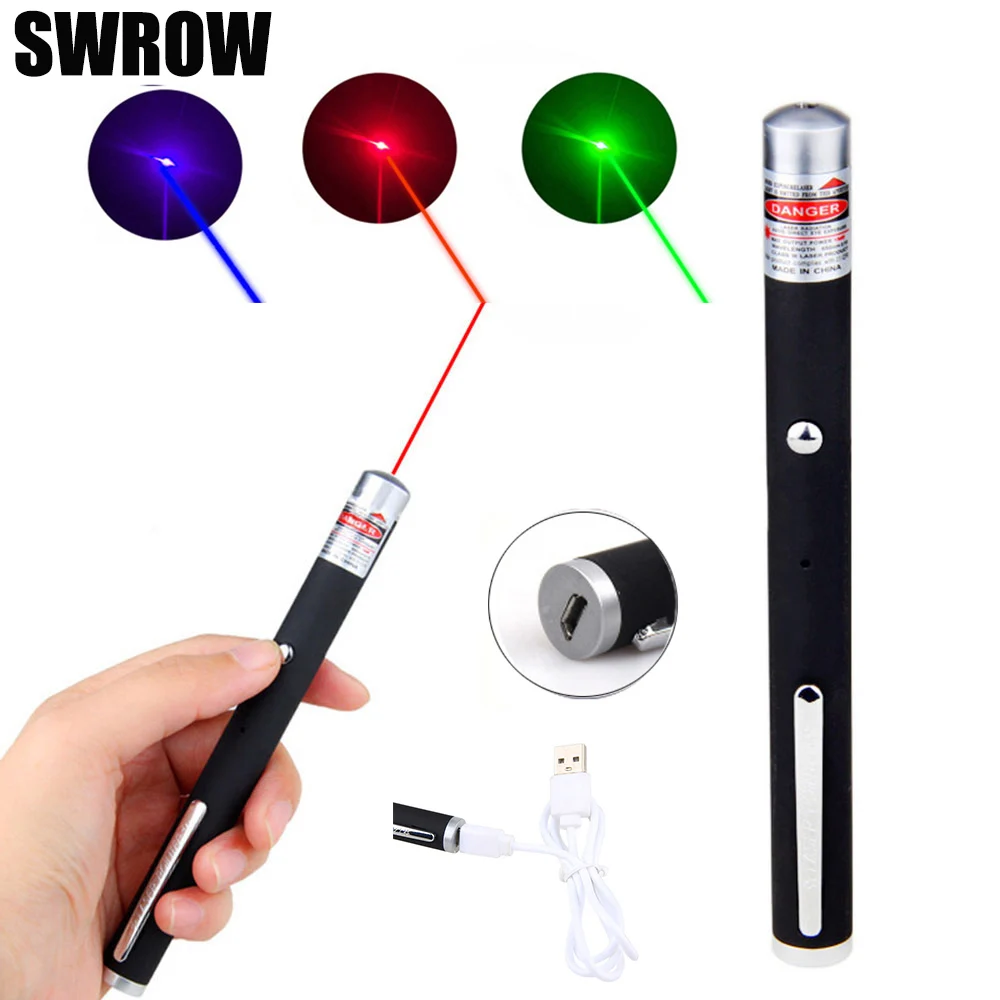 

Миниатюрная лазерная указка с USB-зарядкой, лазерная указка красного, фиолетового, зеленого цветов, портативное лазерное оборудование, забав...