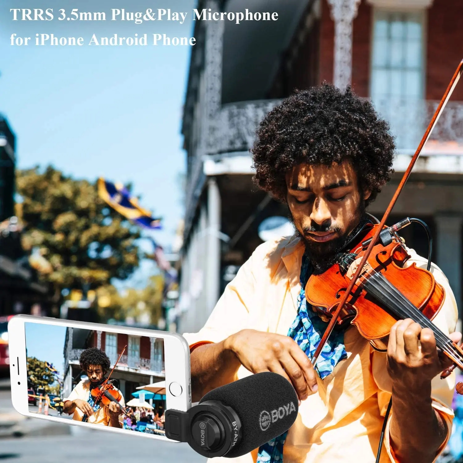 

BOYA BY-A7H TRRS 3.5mm Plug&Play Microphone for iPhone Android Samsung Video Recording Vlogging Mics