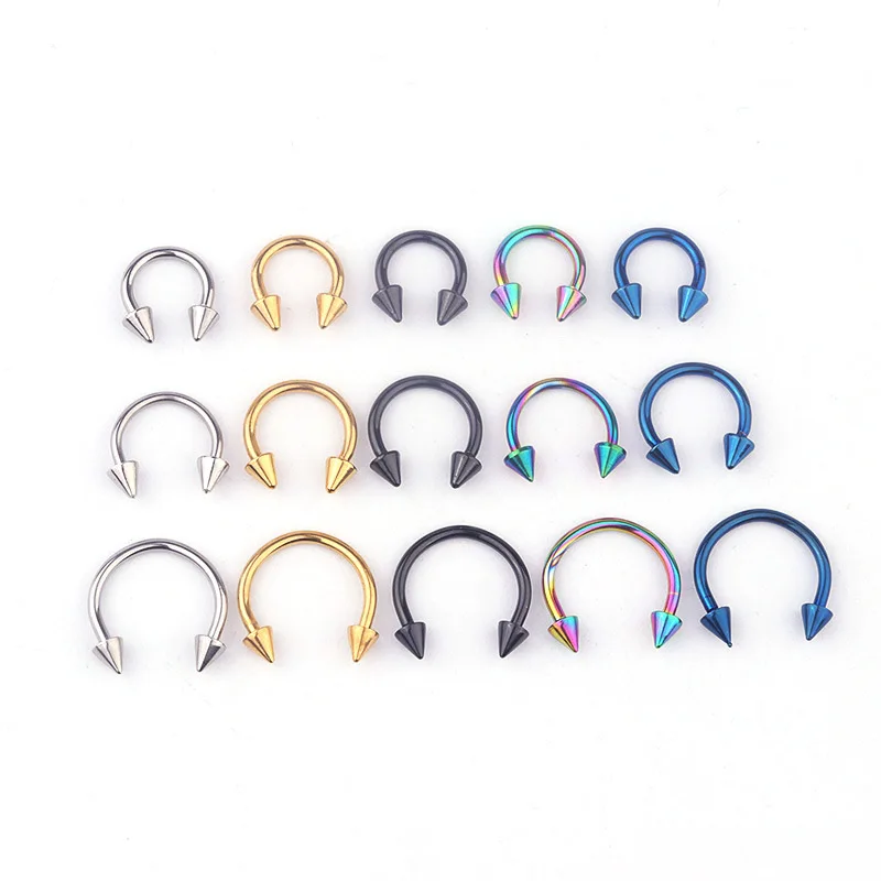 

1Pcs Stainless Steel Nose Ring Horseshoe Ring Fake Nose Piercings Helix Ear Piercing For Women Men Septum Piercing Body Jewelry