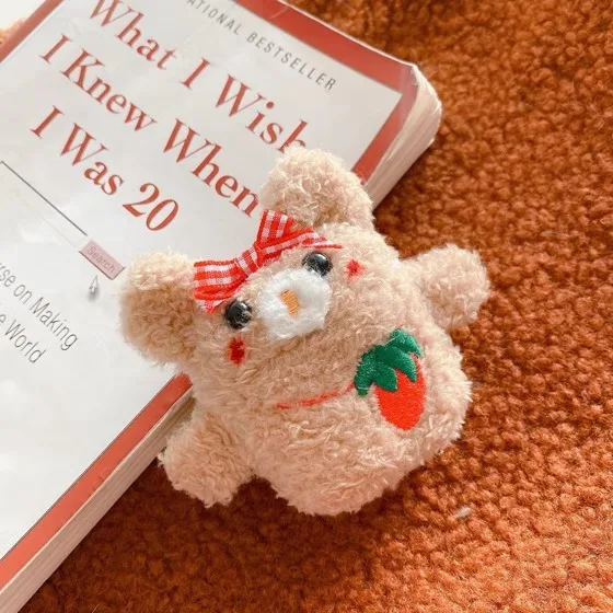 

2021new Cute Winter Wireless Plush Dog Bluetooth Wireless Headset Set Soft Cover for Airpods Earphone Protective Anti-drop Cases