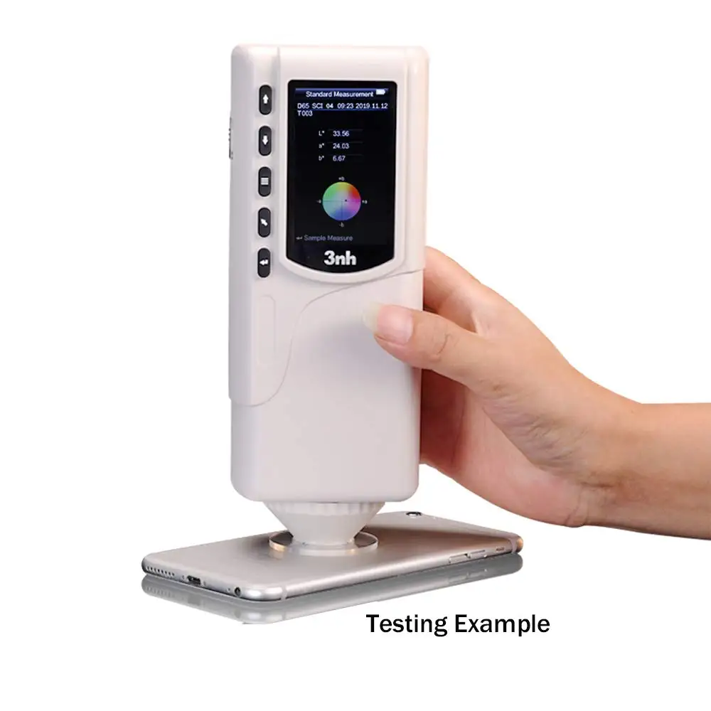 

Digital Colorimeter Color Meter with Selectable Measurement Aperture 4mm for Textile Plastic Paint Leather Food Testing