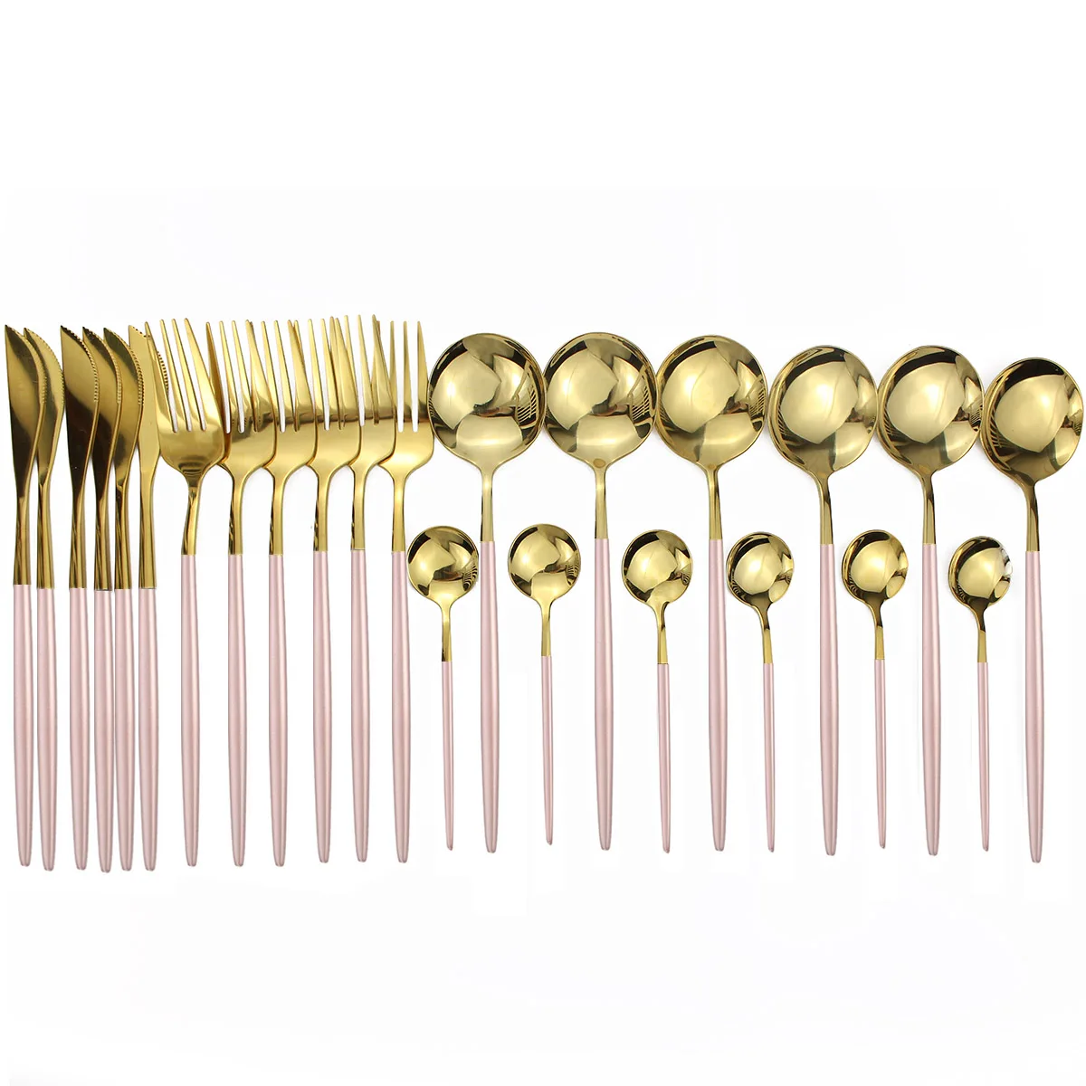 16 шт. двойной цвет розовое золото наборы посуды 18/10 нержавеющая сталь набор