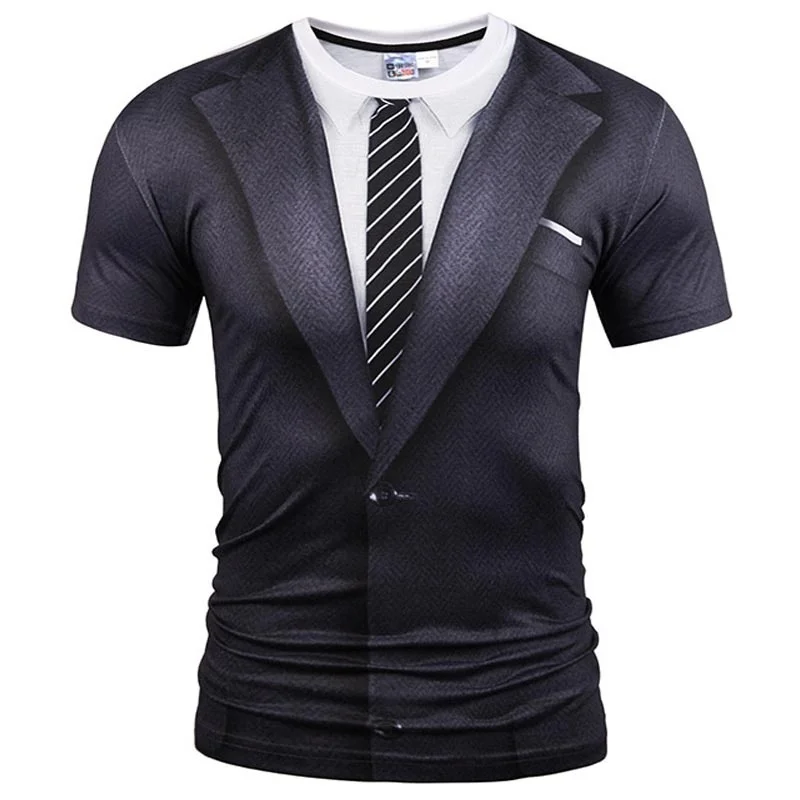 Новинка 2020 модная футболка с имитацией двух предметов футболки для мужчин и