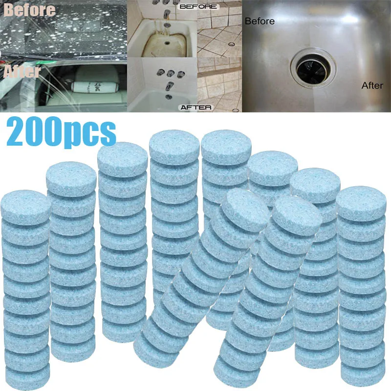 200PCS Blue 50-500 шт Белый/Синий Многофункциональный Effervescent Спрей очиститель набор стеклоочистителей для домашней уборки автомобиля концентрат Effervescent очиститель - Цвет: 200PCS Blue
