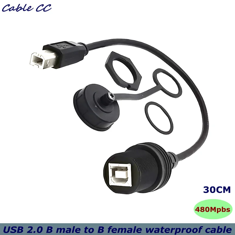 Водонепроницаемый кабель с принтом 30 см USB 2 0 B IP67 разъемом штырь