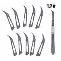 10pcs sculpting blades with 1pcs scalpel knife 10 11 12 15 animal surgical knife wood carving pen pcb carving knife