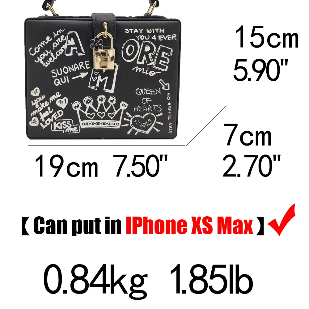 

Double Flower Fashion Graffiti Cartoon Women Box Handbags Shoulder Bag Ladies Party Cocktail Casual Crossbody Messenger Bag