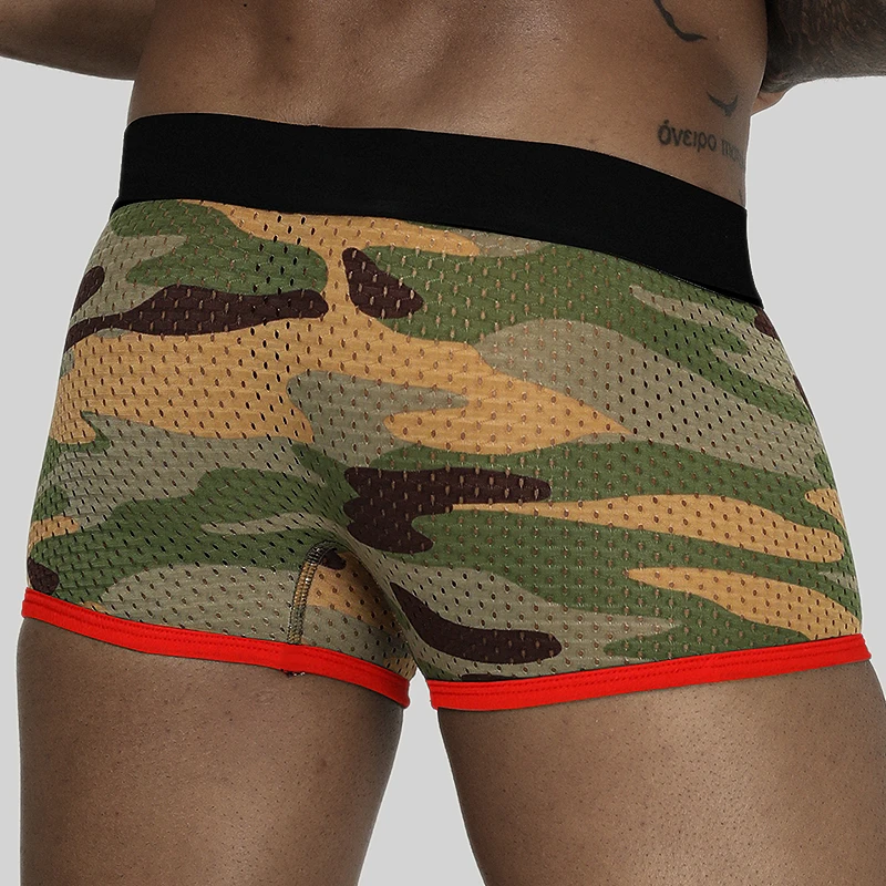 Мужские боксеры CMENIN 4 шт./лот камуфляжное нижнее белье из сетчатой ткани|Мужские