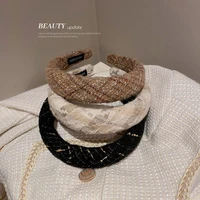 korea fashion sponge woven headband thicken literary cute hair bands for women new retro headwear girls hair accessories