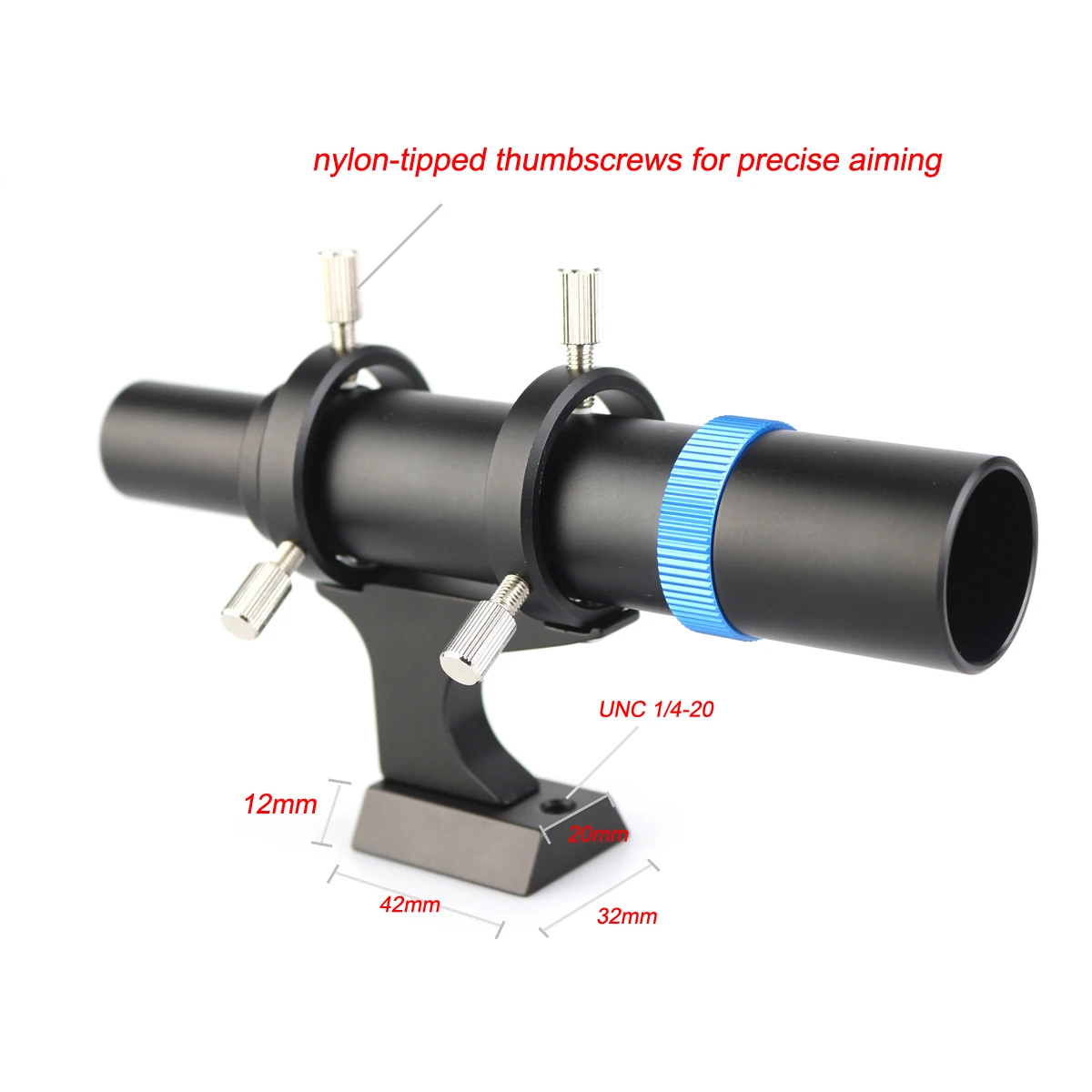 Fully Metal 6x30straight-Through Finder Scope W/ Six Metal Nylon-Tipped Thumbscrews for Precise Aiming LD2047A