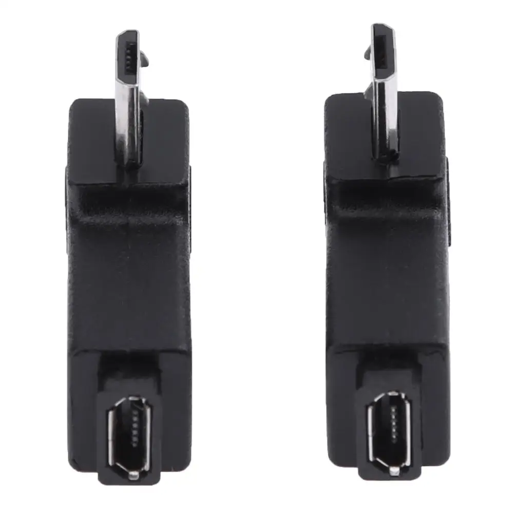 2 шт./лот 90 градусов USB левый и правый угловой Micro 5pin Женский переходник для