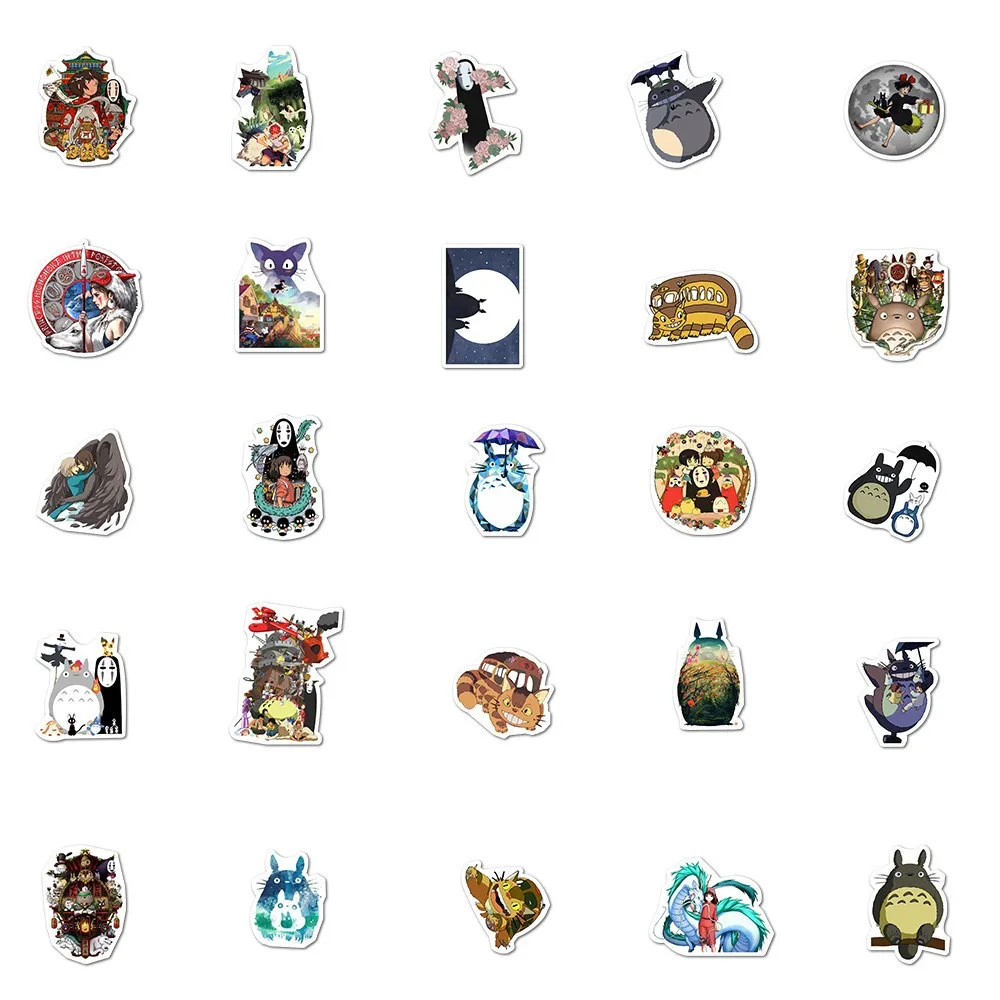 

100Pcs/Set Miyazaki Hayao Anime Stickers Cartoon Graffiti Stickers for DIY Luggage Laptop Refrigerator Motorcycle Sticker