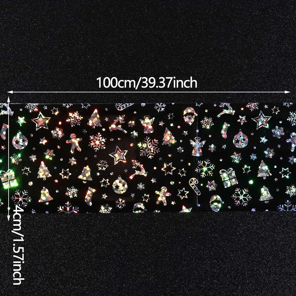 Разнообразные милые рождественские наклейки для ногтей Серебряные Снежинки |