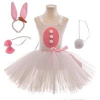 girls pink bunny dress toddler baby girl birthday party tutu dress cute animal rabbit cosplay halloween costume for kids 1 10y