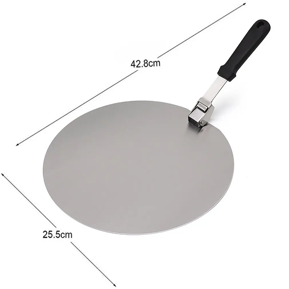 

Round Pizza Peel Stainless Steel Pizza Peel Household Pizza Wheel Cutter With Handle Baking Pizza Shovel Kitchen Gadget