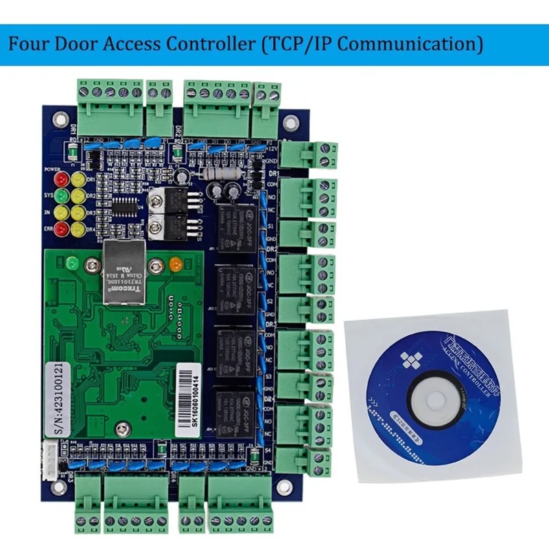 Four Door OBO руки TCP/IP Управление Панель доска с DC12V 5A металлический Питание конвертера для 1/2/4 двери офис Прихожая Системы - Color: Four Door