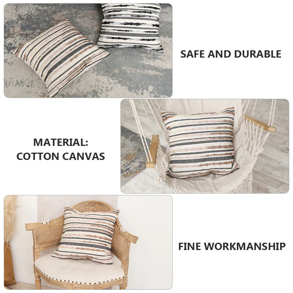 

1Pc Fashionable Pillow Case Home Pillow Cover Striped Style Pillow Protector