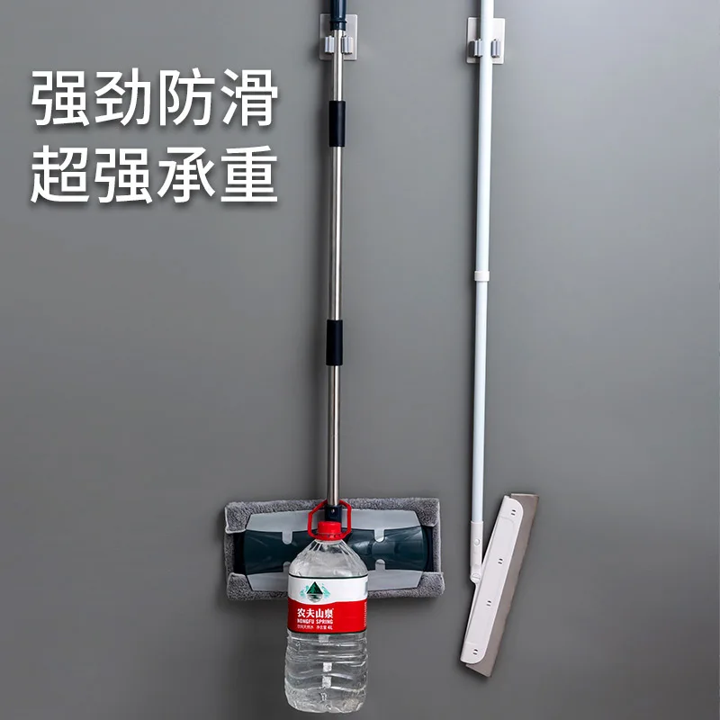 

A Generation of Hair Mop Hanging Hook Broom Strong Toilet Stainless Steel Storage Wall Hangers Hanging Mop Punched Useful Produc