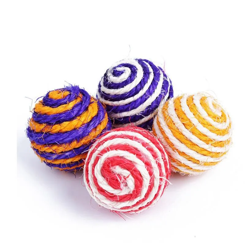 Cat Pet Sisal Rope Weave Ball Teaser Kitten Dog Playing Chewing Rattle Scratch Catch Toy Puppy Interactive Training Supply | Дом и сад