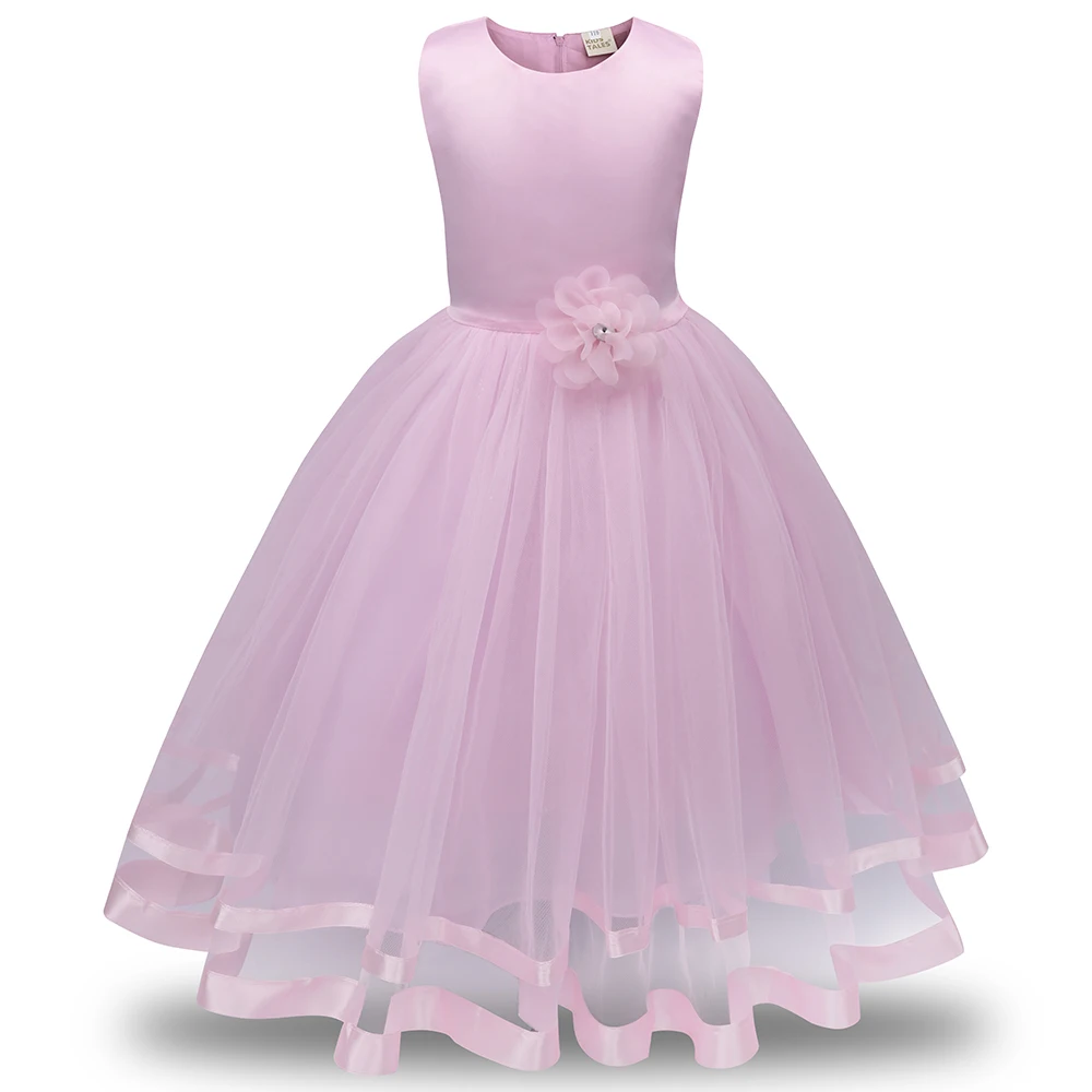 

Summer Kids Dresses For Girls Lace Sleeveless Flower Baby Dress Girls Dresses Birthday Party Wedding Princess Dress 4-10 Years