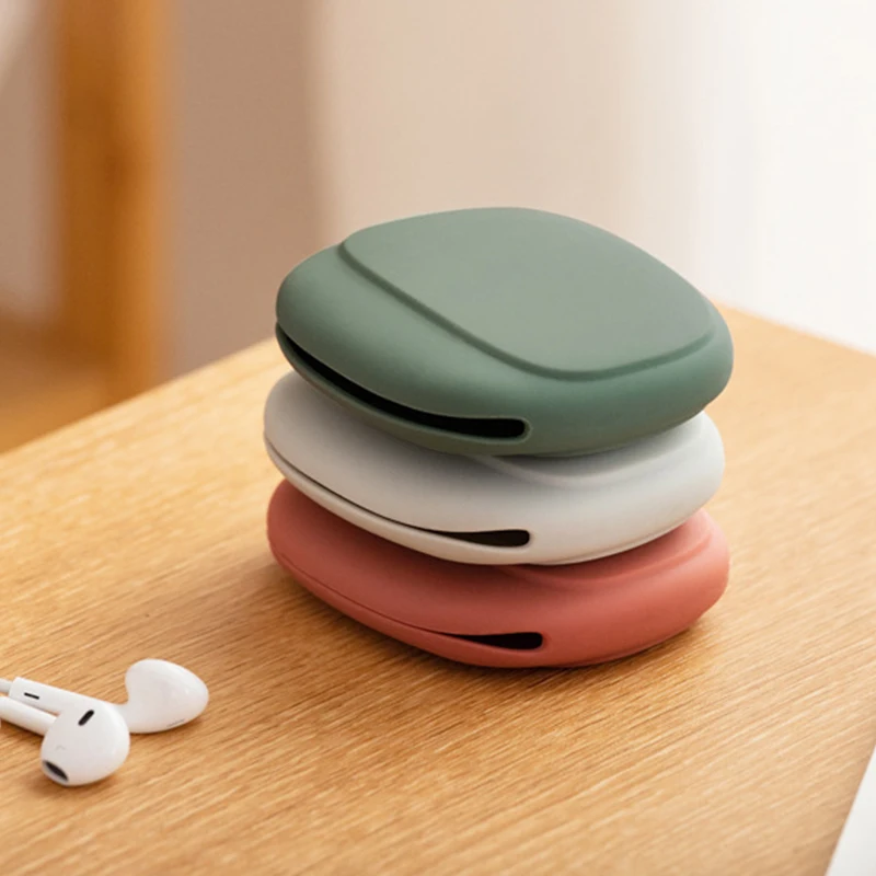 

New Portable Data Cable Headset Storage Box Simple Mobile Phone Data Cable Storage Box Silicone Bag Storage Box Cute Coin Purse