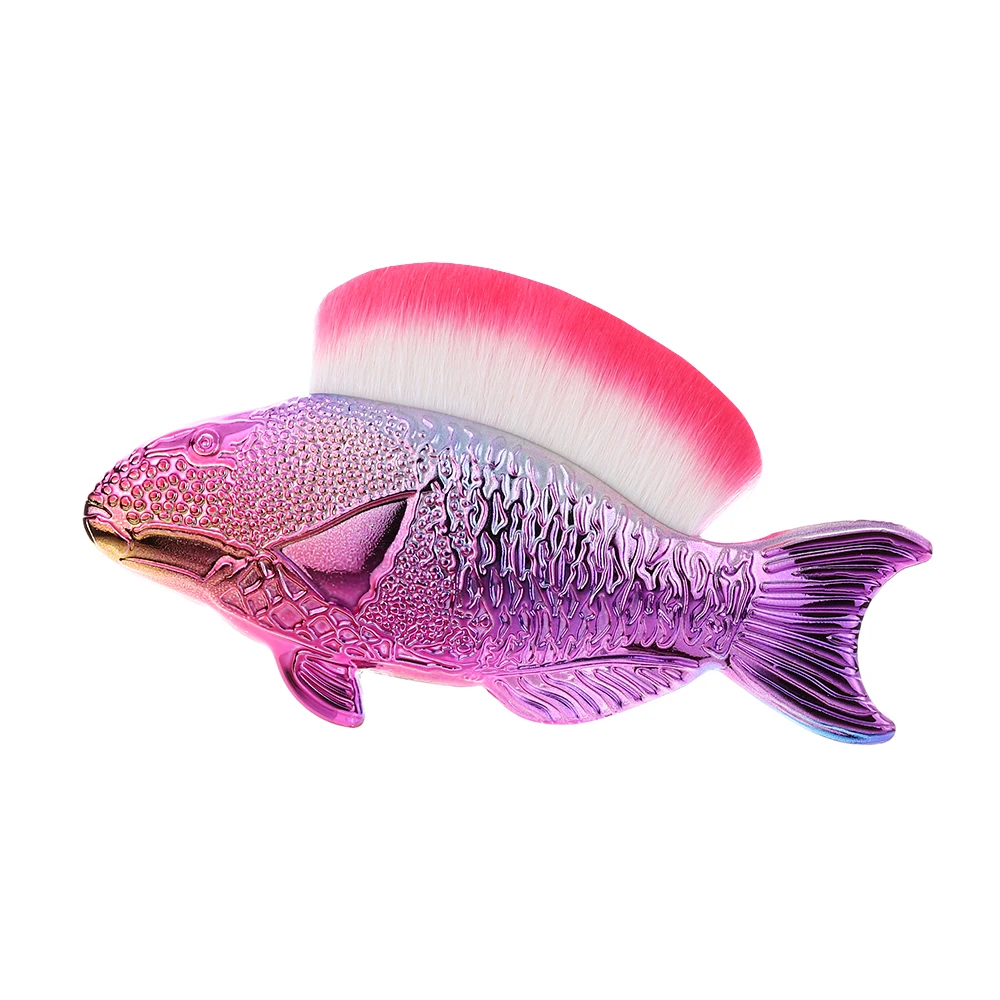 style 4 FLD fin, большая кисть, уникальный дизайн, форма рыбы, макияж, кисть для основы, Кисть для макияжа, круглая, макияж для жидкой косметики, высокое качество - Handle Color: style 4