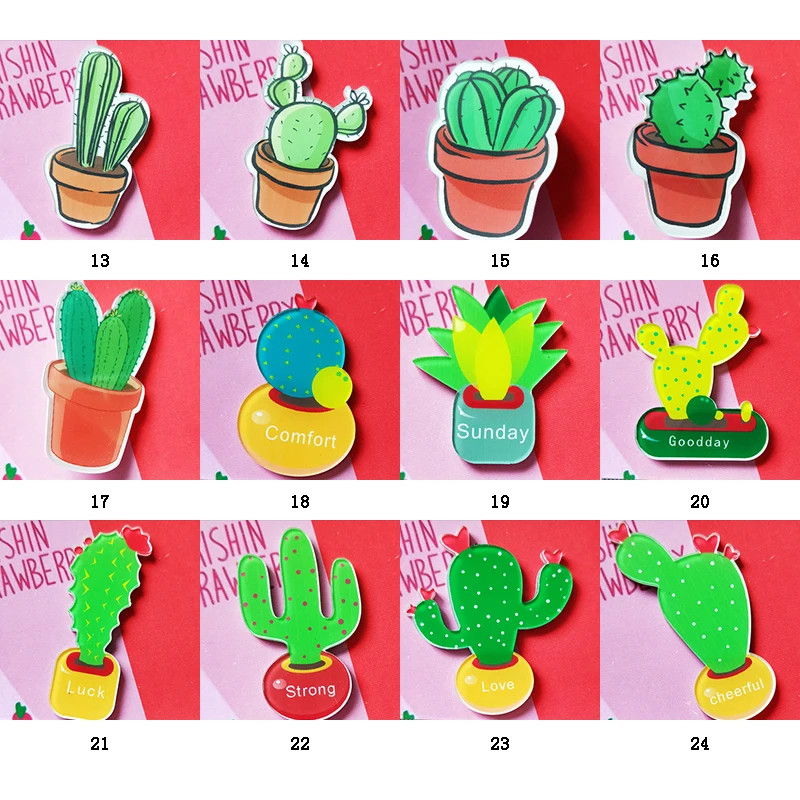 Рождественский мультяшный маленький кактус растение кокосовое дерево акриловая