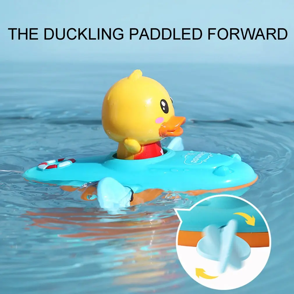Toys For Swimming Bathtub Pool Duck Toy Floating Ducklings Toy Manual Pull String Ducks Boat Paddler Bathtub Baby First Bath Toy
