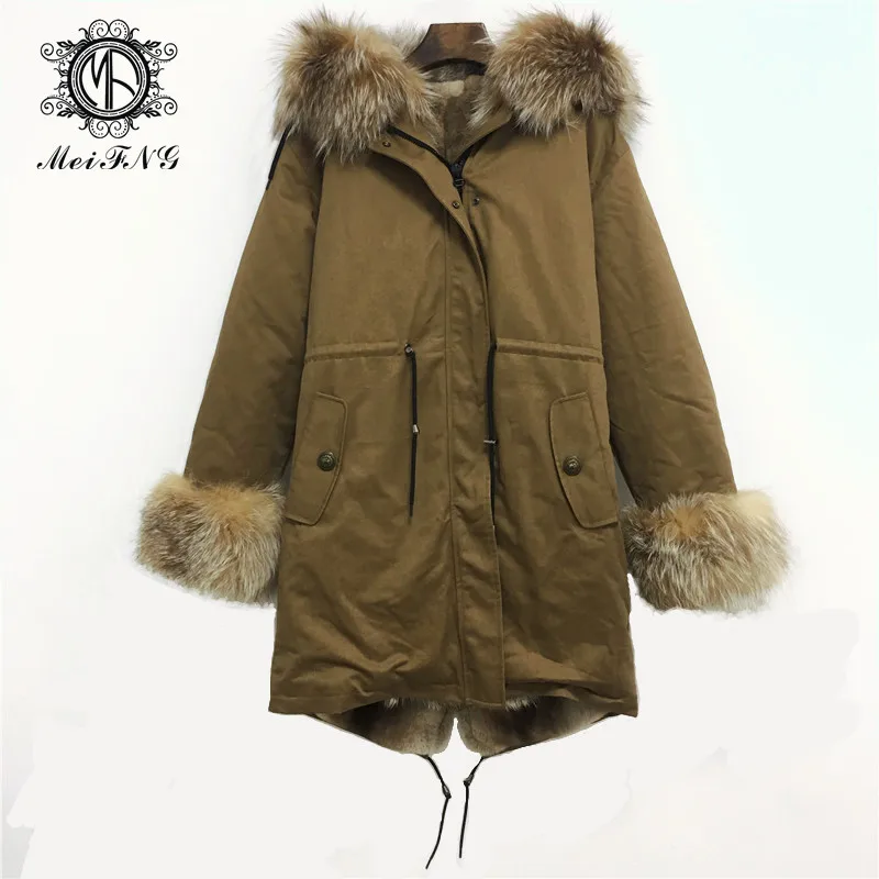 Парка Camel новинка женская зимняя куртка шотландка Лисий мех воротник разные